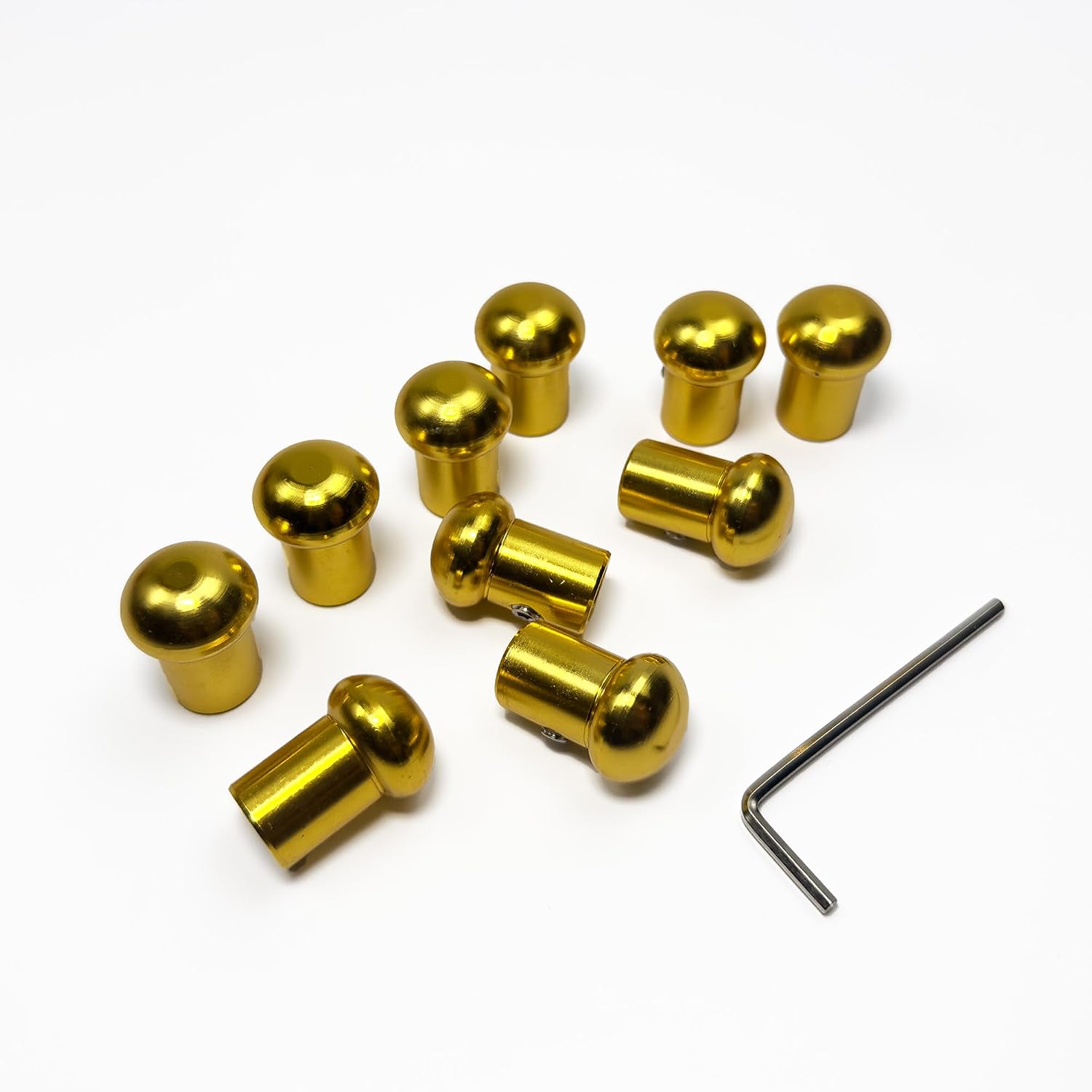 10pc Attenuator Bead Boot Set for Tuning Forks, Gold