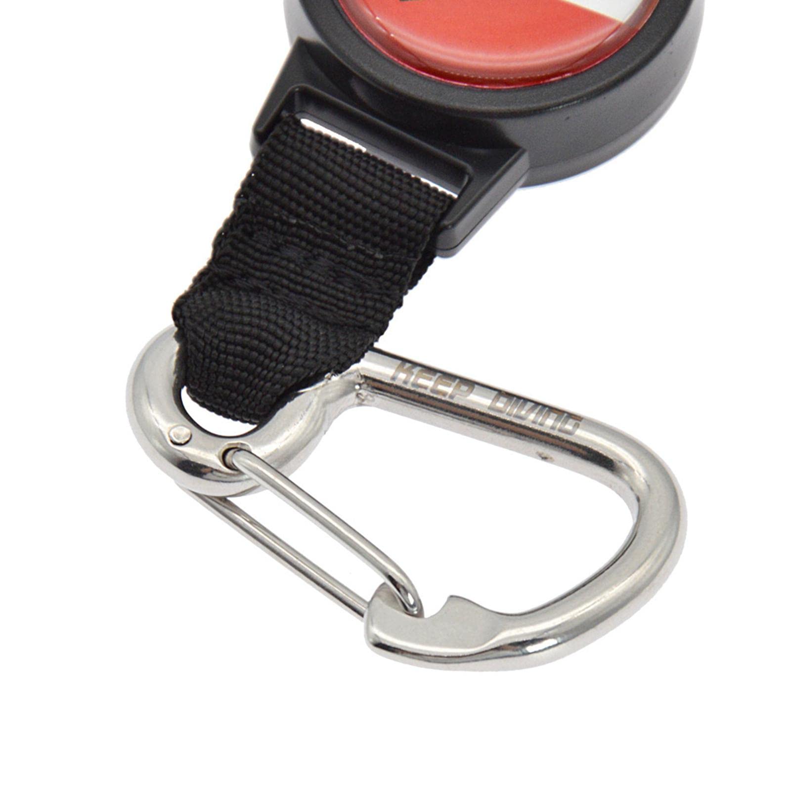 Baoblaze Scuba Diving Retractable Lanyard Hanging Strap Fin Mask Gear Retractor Clip & Ring für Unterwasserschnorcheln