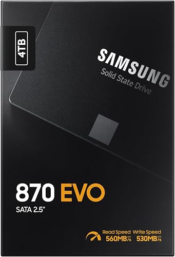 Samsung SSD 870 EVO MZ-77E4T0B/EU | Disque SSD interne 2,5’’ haute vitesse, 4 To - Pour les gamers et professionnels. - 5