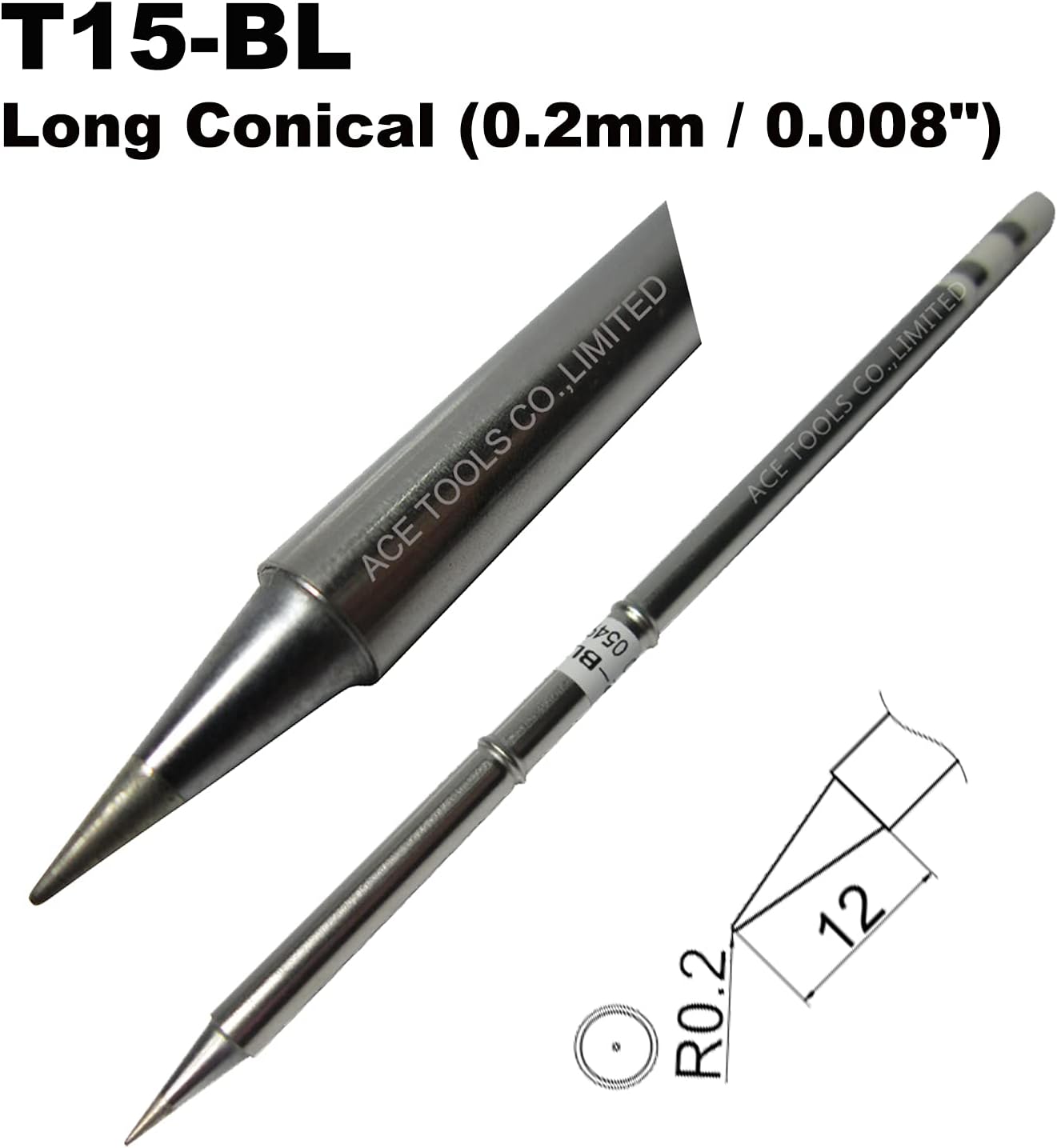 T15-BL Long Conical Round 0.2mm Soldering Tip for FX-9501 FM-2028 FM-2027 FM-2021 FX-950 FX-951 FX-952 FM-202 FM-203 FM-204 FM-206 ACE Tips (20)