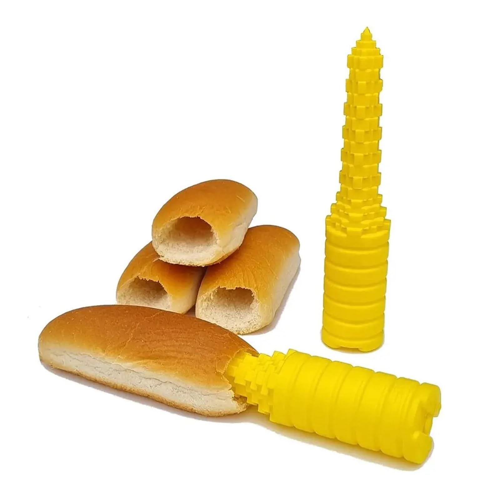 Bread Hotdogger Hot Dog Drill Leakproof Hot Dog Baking Tool Kitchen Gadgets(Yellow)