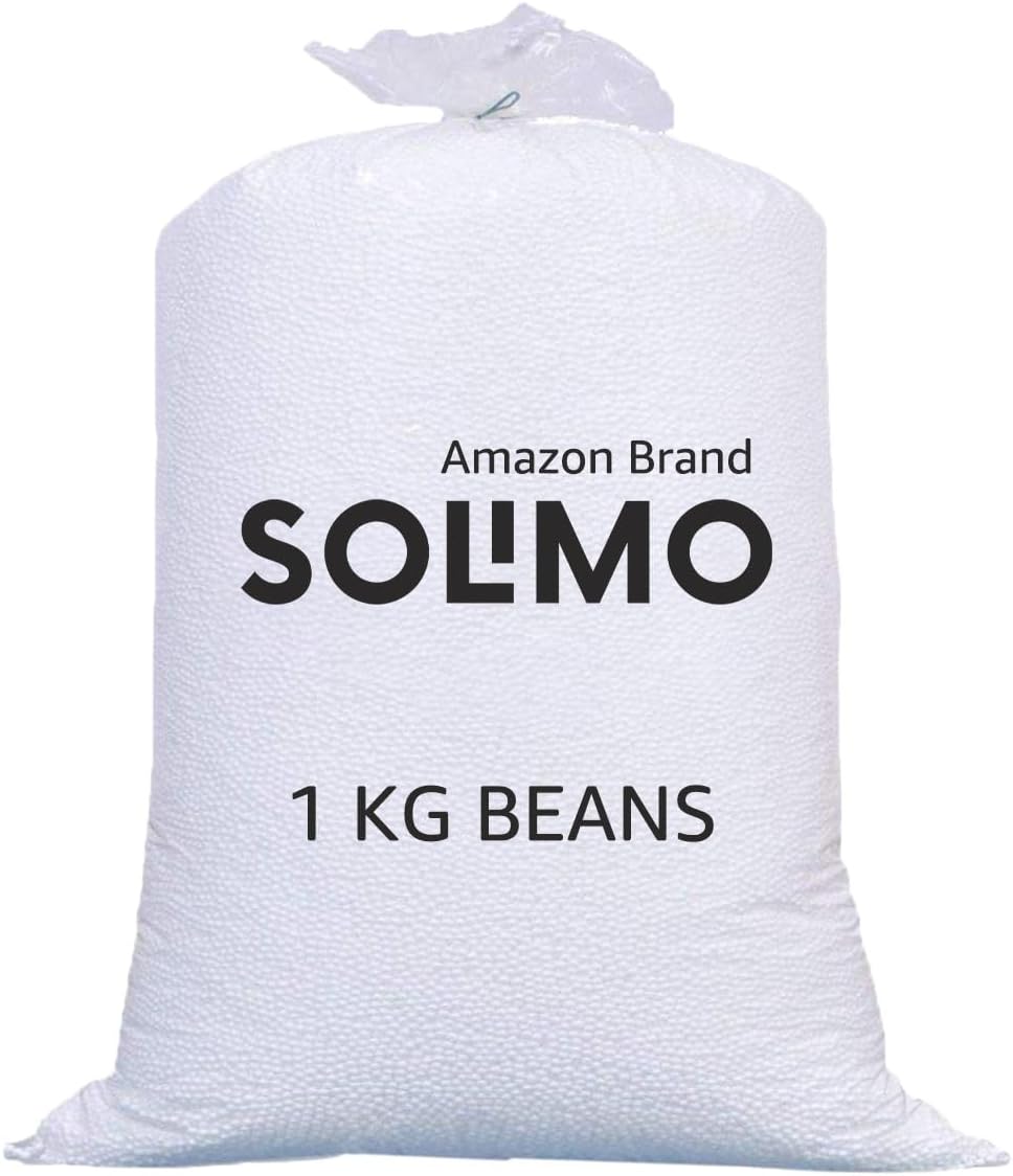 Amazon Brand - Solimo High Density 1kg Refill Pack | Quick & Easy to Fill | 35D x 60 W x 30H cm | White