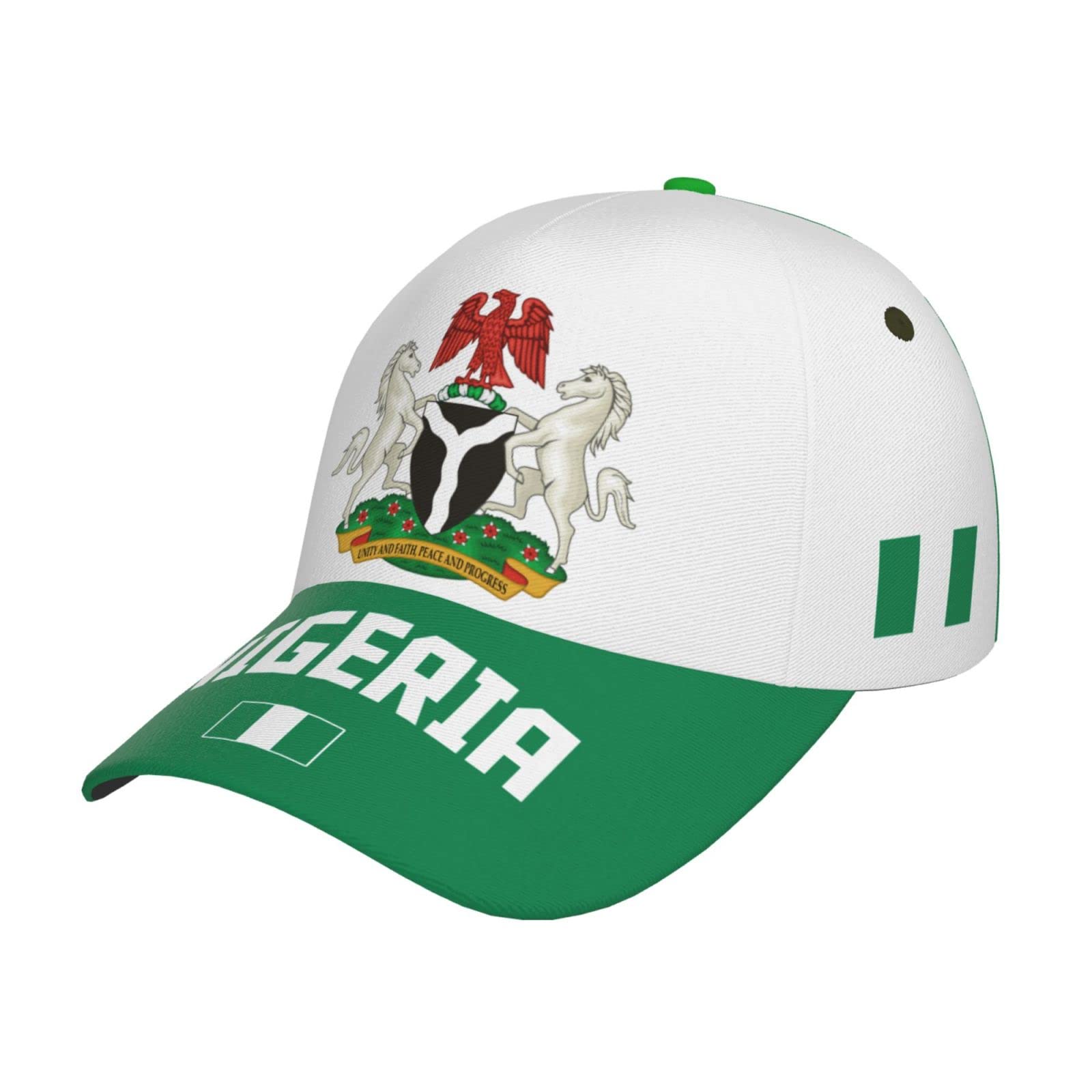 Rfshop Unisex #1666 Nigeria Flag Nigerian Baseball Cap 3D Full Print Adult Adjustable Hat Soccer Patriotic Caps
