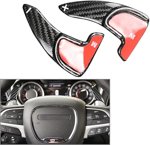 Miniatura 2 de Newsmarts Extensión de palanca de cambios para volante, paleta de cambios negra compatible con Dodge Charger 2015-2021, para Dodge Challenger
