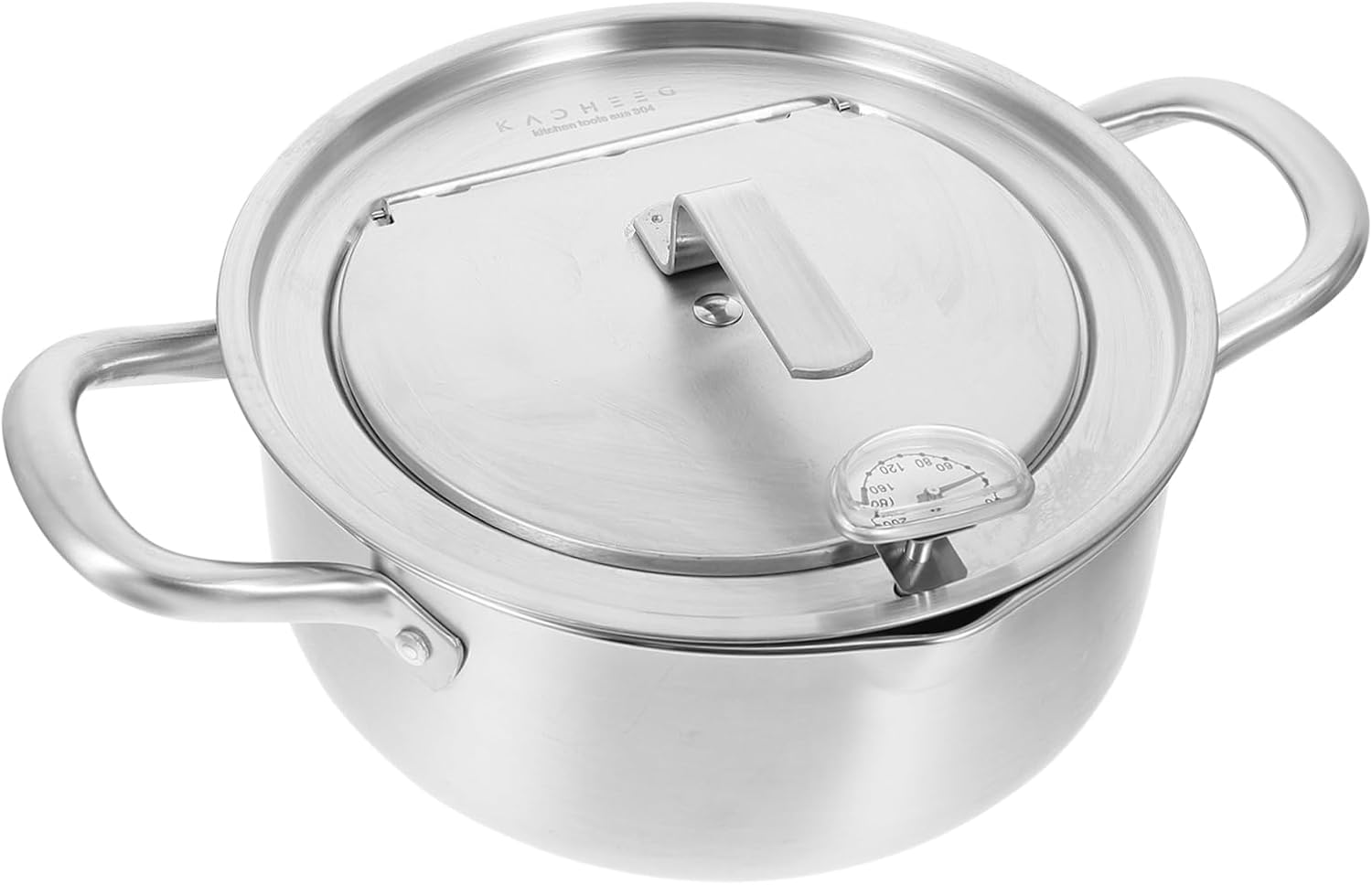 Unomor 1Pc Stainless Steel Frying Pot with Thermometer Deep Fryer Pan for Household Cooking Deepened Design for Splash Prevention Suitable for Gas and Induction Stoves Compact for Kitchen Use