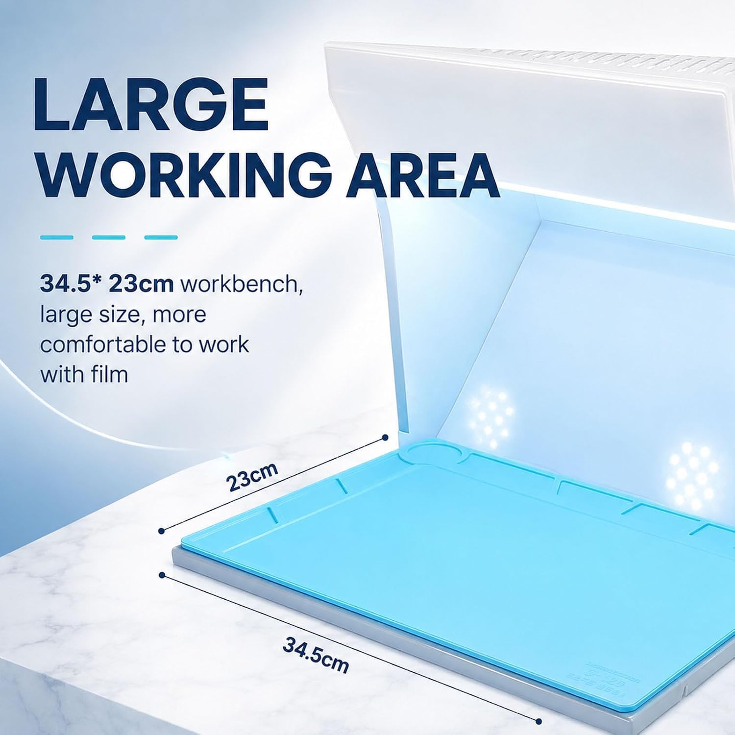 Mini Poste de Travail à Flux laminaire, avec Deux Ventilateurs et éclairage LED réglable, 34,3 x 23 cm, la réparation décrans LCD de téléphoneslaboratoire