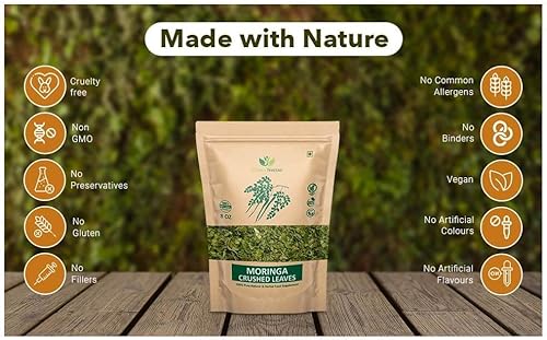 Miniatura 5 de Hojas cortadas de té de moringa 8 onzas (0.5 libras), rica fuente de antioxidantes - néctar verde