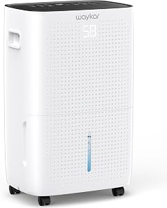 Waykar 150 Pints 7,000 Sq. Ft Energy Star Dehumidifier with Drain Hose for Commercial and Industrial Large Rooms, Warehouses, Storages, Home, Basements and Bedroom with 2.04 Gal Water Tank