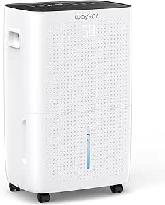 Waykar 150 Pints Energy Star Dehumidifier for Large Spaces with Drain Hose and Water Tank