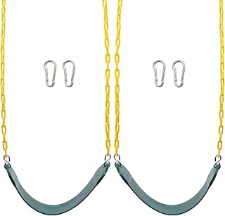 Sunnyglade 2-Pack Heavy Duty Swing Seats with 66" Coated Chains, 250lb Capacity Green Playground Swings