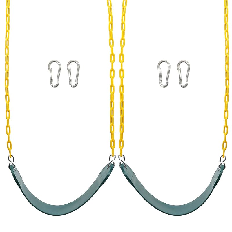 Sunnyglade 2PCS Swings Seats Heavy Duty with 66" Chain Support 250lb Green Green 2