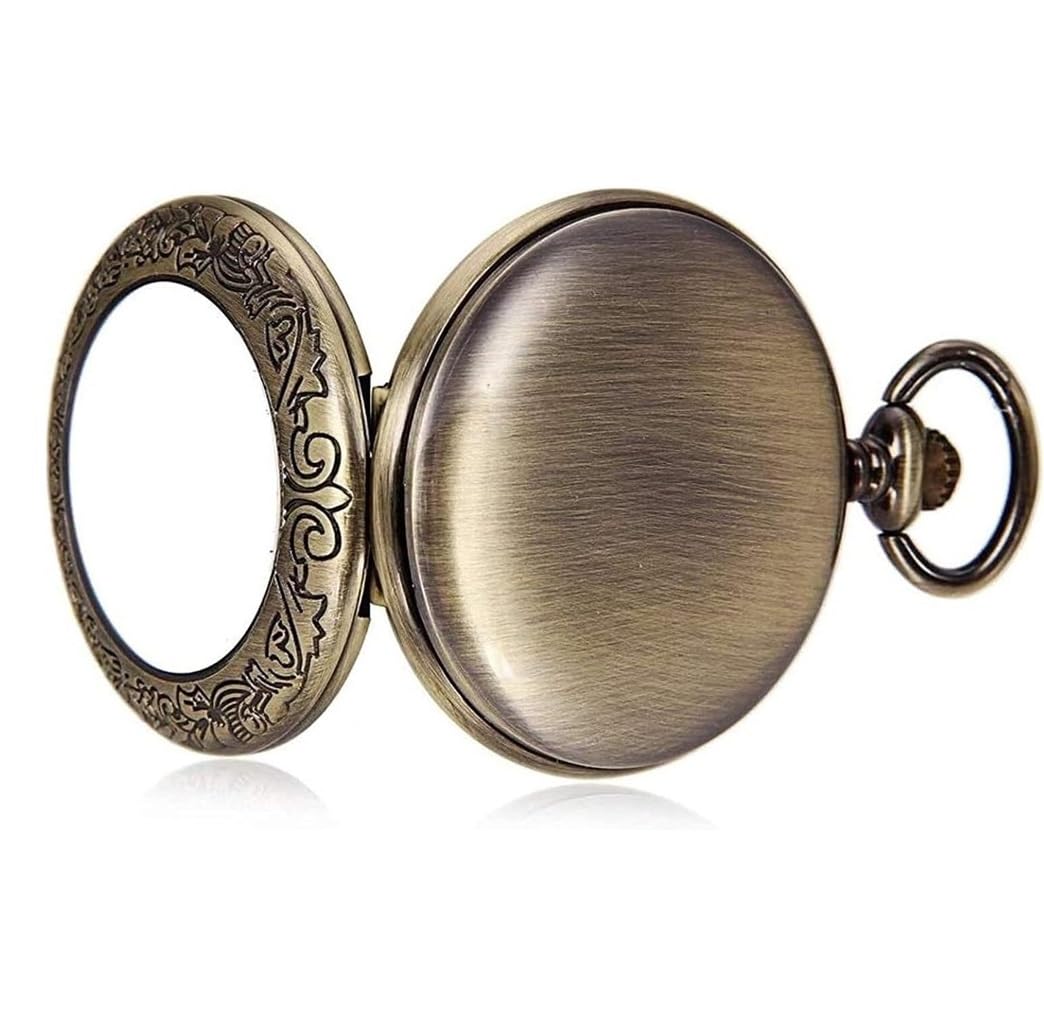 Vintage Zegarek Kieszonkowy Vintage Zegarek Kieszonkowy Cyfry Rzymskie Skala Kwarcowe Zegarki Kieszonkowe Z Łańcuchem Szkielet Rzeźbiony Mężczyzn Elegancki