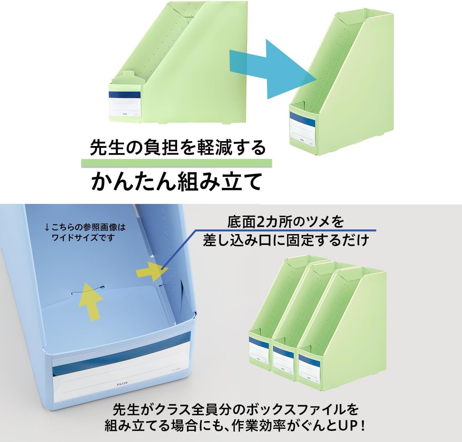 Plus Box File, Elementary School, Durable, Studying Box, Regular Type, Green FL-207SF 79-981