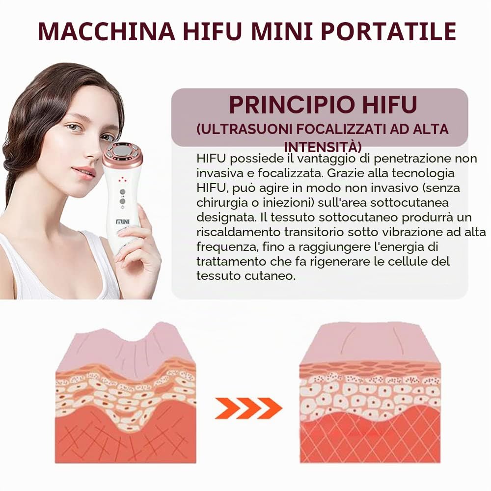 Dispositivo di Bellezza 3 IN 1 RF EMS MINI HIFU Portatile Ringiovanimento della Pelle con Lifting Facciale Macchina di Bellezza per la Cura Della Pelle del Viso