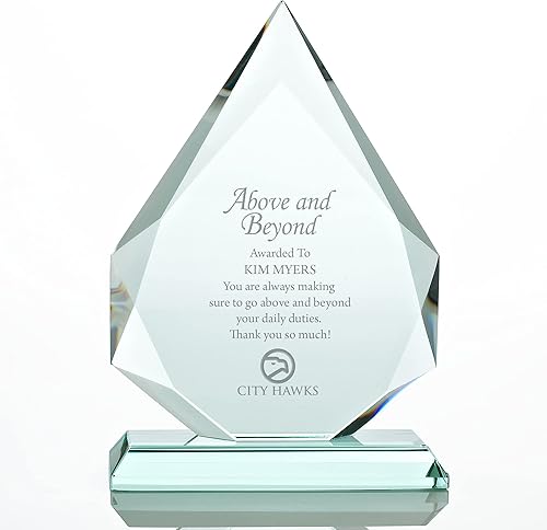 Miniatura 2 de Baudville Trofeo grabado personalizado - Premio de cristal de jade