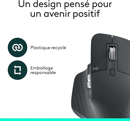 Logitech MX Master 3S - Souris sans fil performante (Graphite) - 6