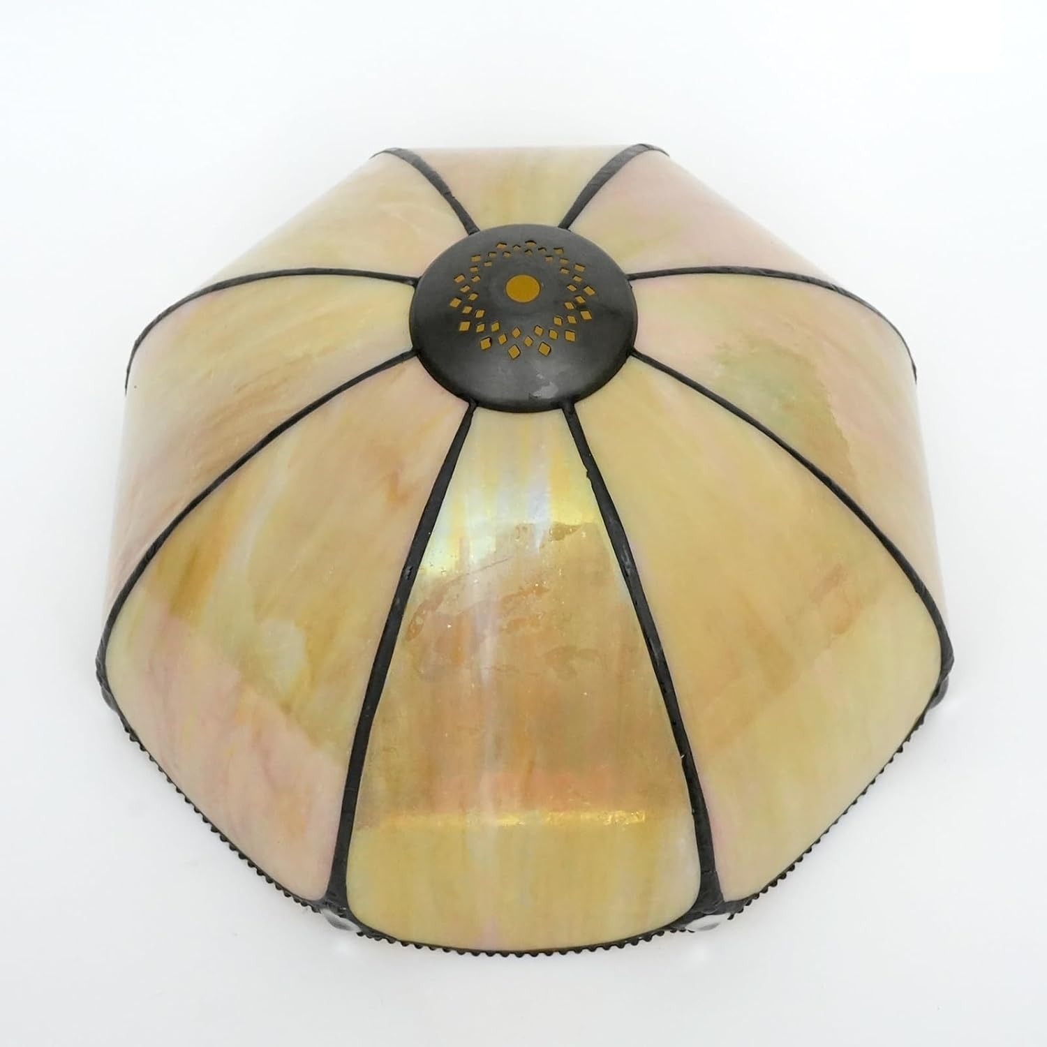 Tiffany Style Lamp Shade 12 Inch Stained Glass Lampshade Replacement Warm Pumpkins Ceiling Light Shade for Table Lamps Pendant Light Floor Lamp Handcrafted Vintage Home Deco