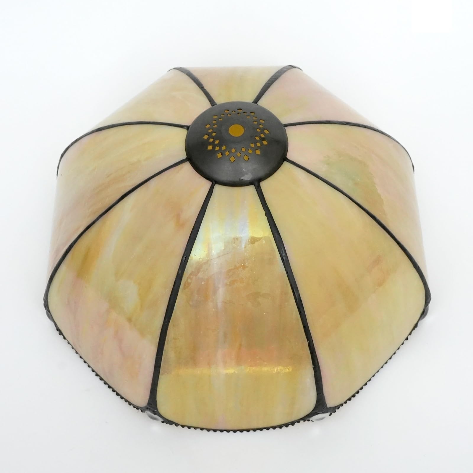 Nur Ersatz for Tiffany-Lampenschirm, 30,5 cm warmer Kürbis-Buntglas-Deckenlampenschirm im Vintage-Stil, Art Deco, for Tischlampen, Stehlampen, Pendelleuchten