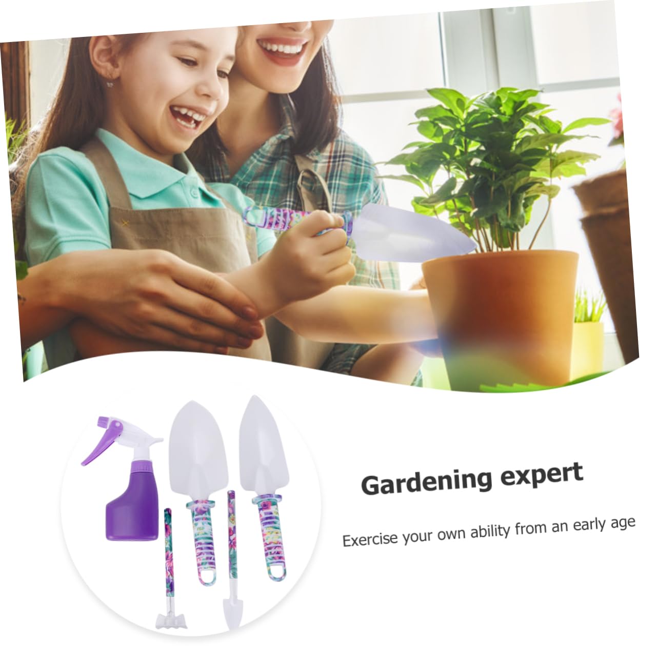 Set Attrezzi da Giardino 10 Pezzi in Acciaio Inox Abs Porpora