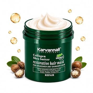 Shea Butter Collagen Restorative Hair Mask 16.9 Fl Oz Damage Repair Treatment, Stop Hair Loss Due to Breakage, Strengthen and Nourishment for All Hair Types 500ml