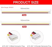 Lyeteung JST ZH 4-Pin Csatlakozó Készlet - 15 Pár Mini Mikro Dugó és Aljzat 150mm 26AWG Kábellel - Elektronikai Projektek, RC Modellek 2