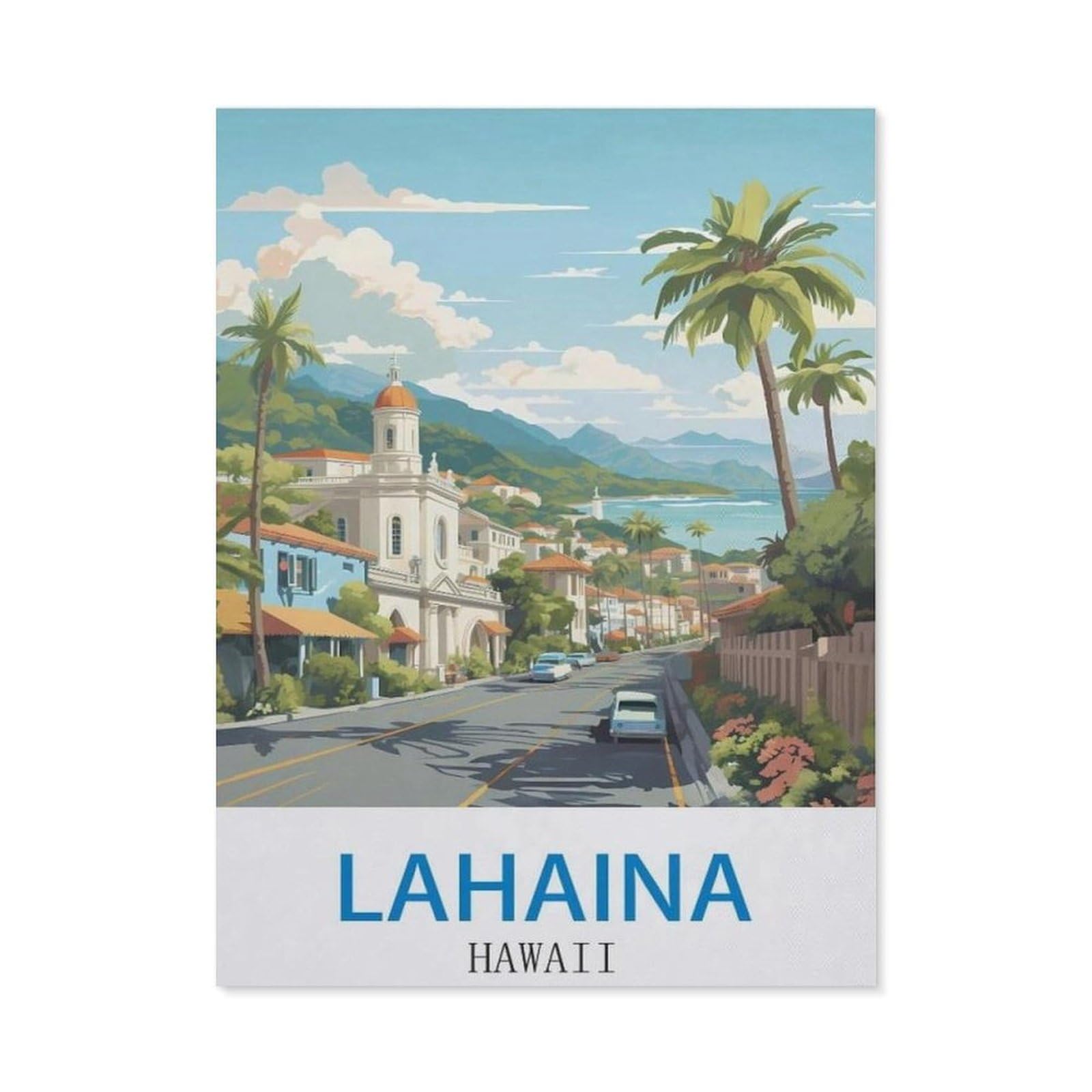 Lahaina Hawaii，Retro Metal Tin Sign/Plaque for Kitchen Lounge Garden Garage Pub Wall/Door(20x30cm）8x12 inch-ED73