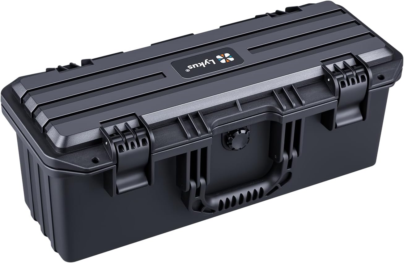 Lykus HC-4230 Waterproof Hard Case with Customizable Foam Insert, Interior Size 16.81x5.31x6.69 in, Suitable for long slim items