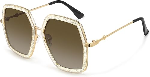 STORYCOAST Fashion Hexagon Oversized Sunglasses for Women | Style UV Protection 