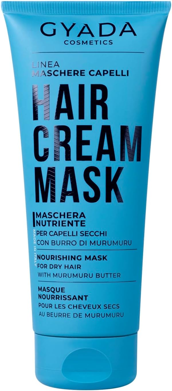 GYADA COSMETICS, Maschera Capelli Nutriente e Ristrutturante, Dona Forza e Morbidezza, per Capelli Secchi e Sfibrati, con Olio di Semi di Lino e Malva, 200 ml