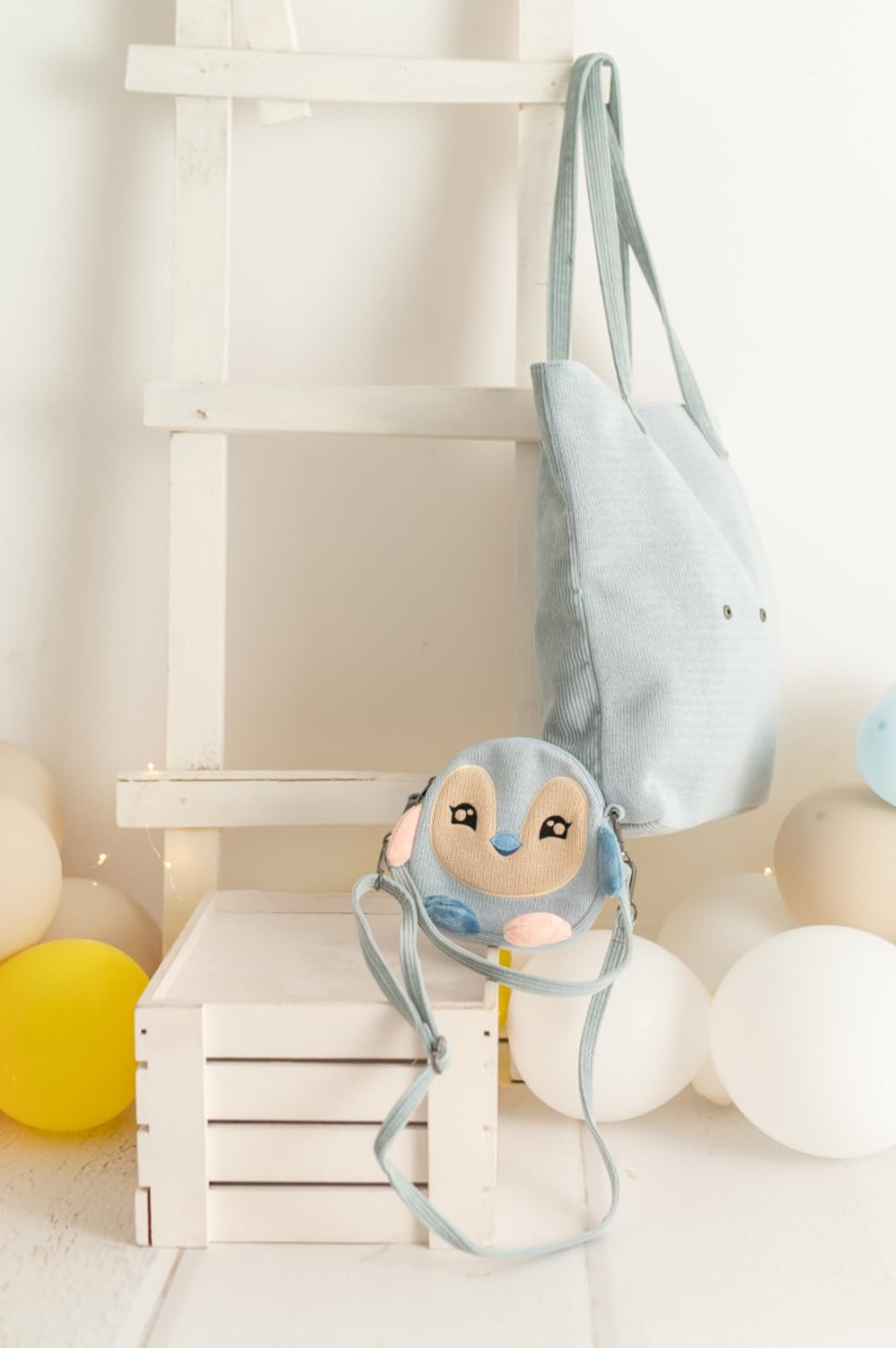 Bolso shopper infantil pingüino azul