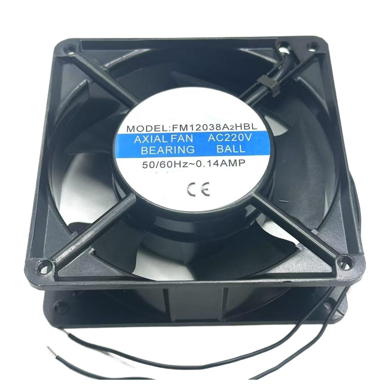 YMUGUEGH FM12038A2HBL AC 220V 0.14A 120x120x38mm 2-Wire Server Cooling Fan