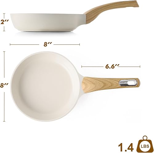 Miniatura 7 de SENSARTE Sartén antiadherente de cerámica, sartén pequeña de 89.51112.5 pulgadas, sartén antiadherente para tortilla, no tóxico, libre de