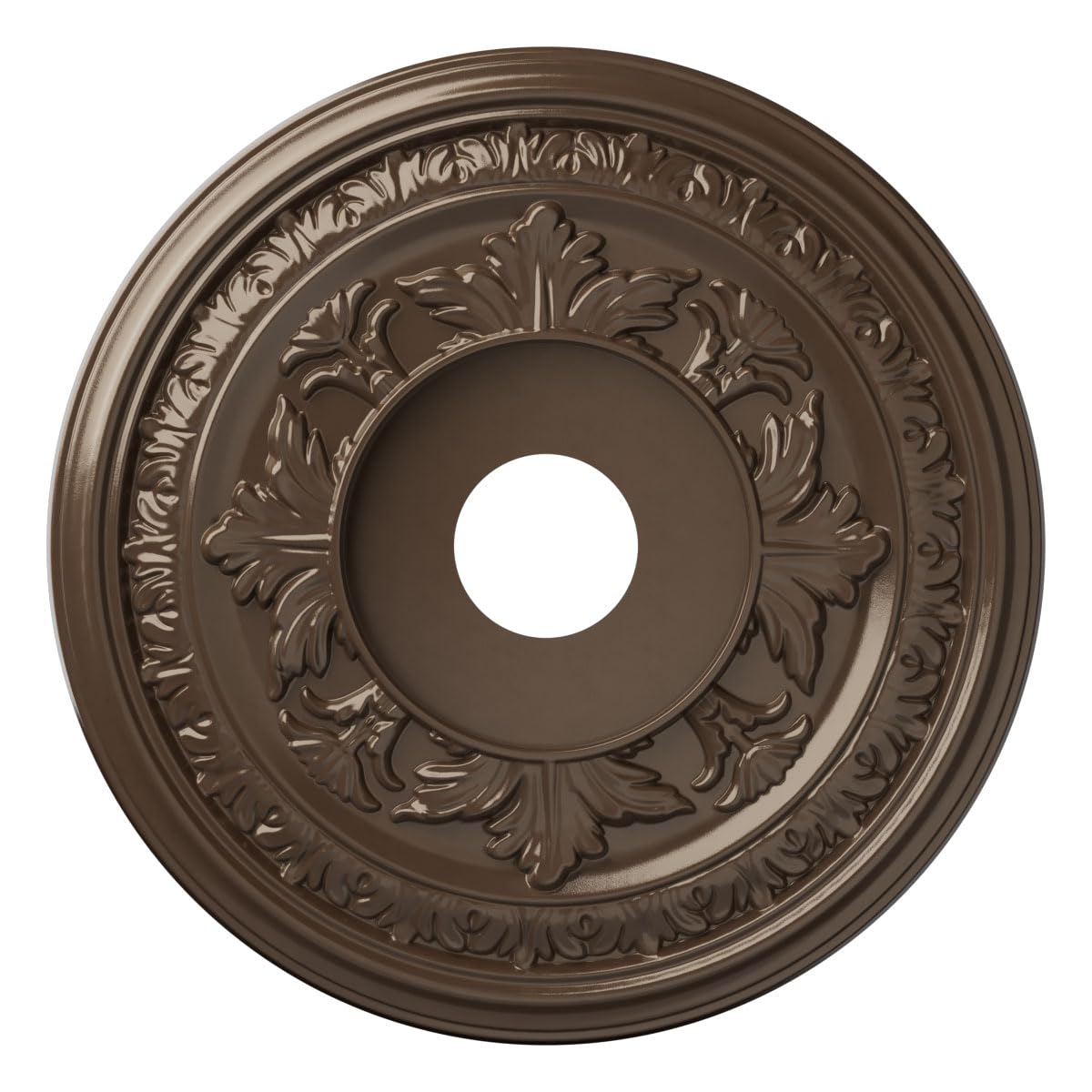 19"OD x 3 1/2"ID x 1"P Baltimore Thermoformed PVC Ceiling Medallion (Fits Canopies up to 7 3/4"), Metallic Copper