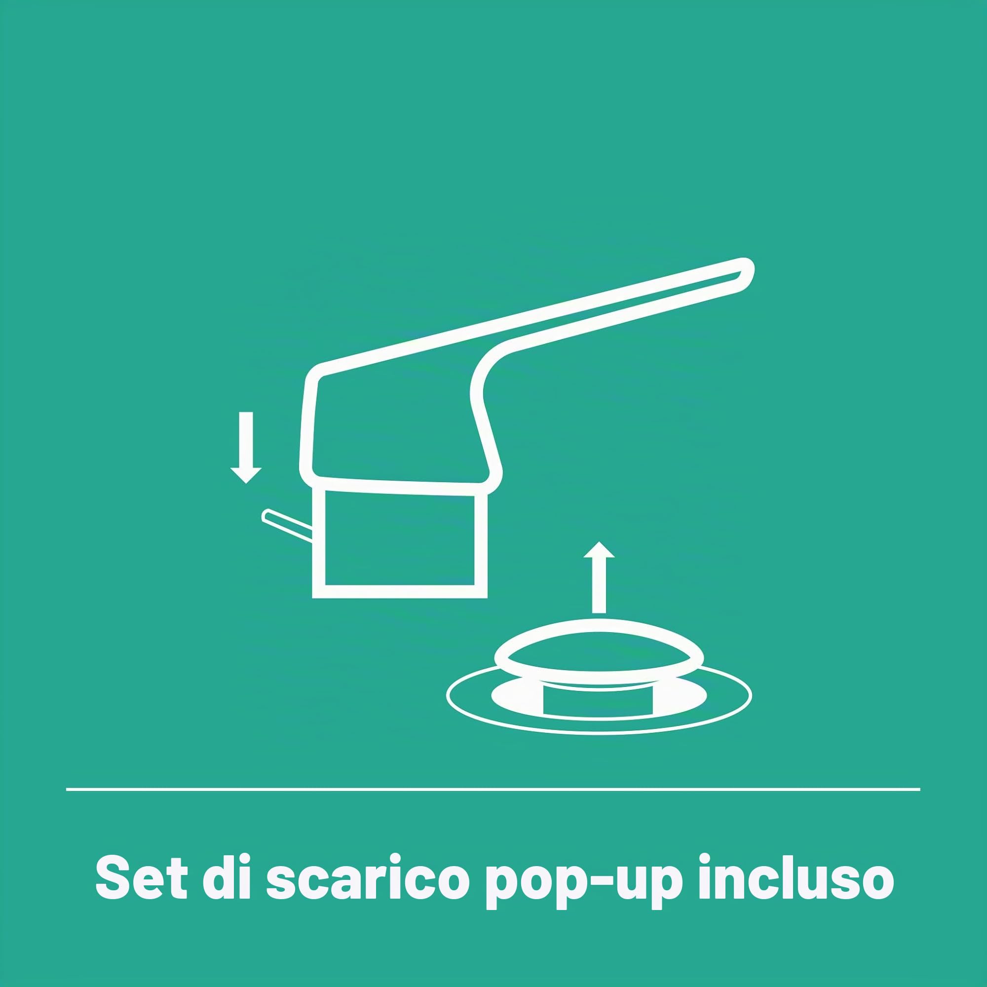 hansgrohe Rebris E - Rubinetto per lavabo con scarico a tirante, risparmio energetico (CoolStart), Miscelatore lavabo risparmio idrico (EcoSmart) con altezza bocca 242 mm, cromo, 72581000