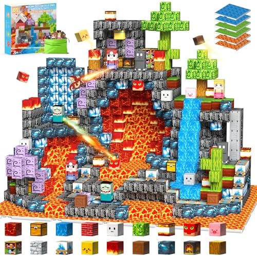 iKidiki 200 Stück Magnetische Bausteine, Spielzeug ab 3 4 5 6 Jahre Jungen Mädchen Magnetic Building Blocks Geschenk Junge 3-6 Jahre Kreatives STEM Magnetspiel Ostergeschenke für K