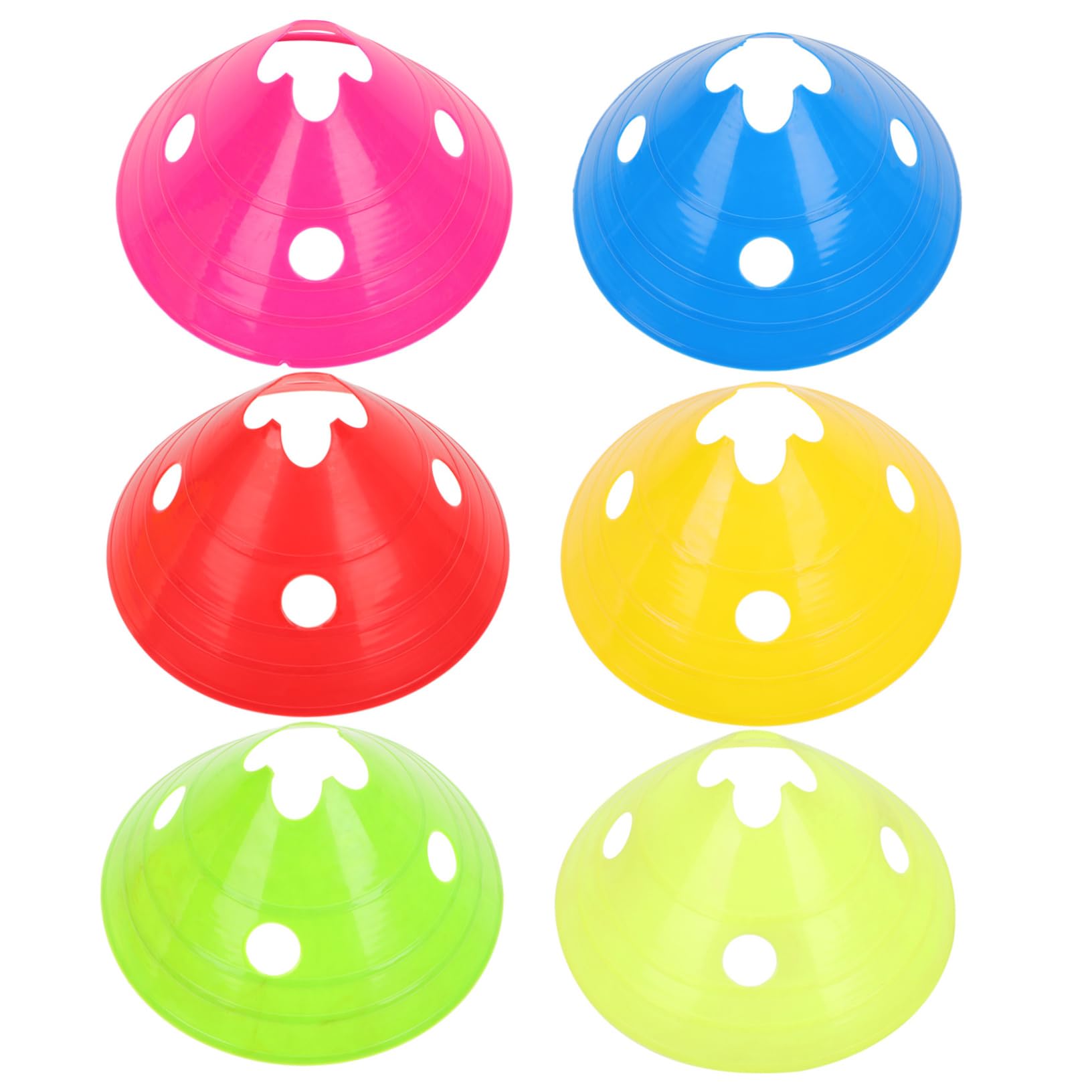 INOOMP 6-Piece Stackable Mini Hurdles Soccer Drill Equipment Football Training Disks for Flexibility Training Outdoor Practice Dummies Random Color