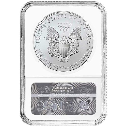 Miniatura 2 de 2021 Sin marca de ceca Producción de emergencia Silver Eagle Minted Philadelphia Mint Graded NGC MS-70 $1 NGC MS-70