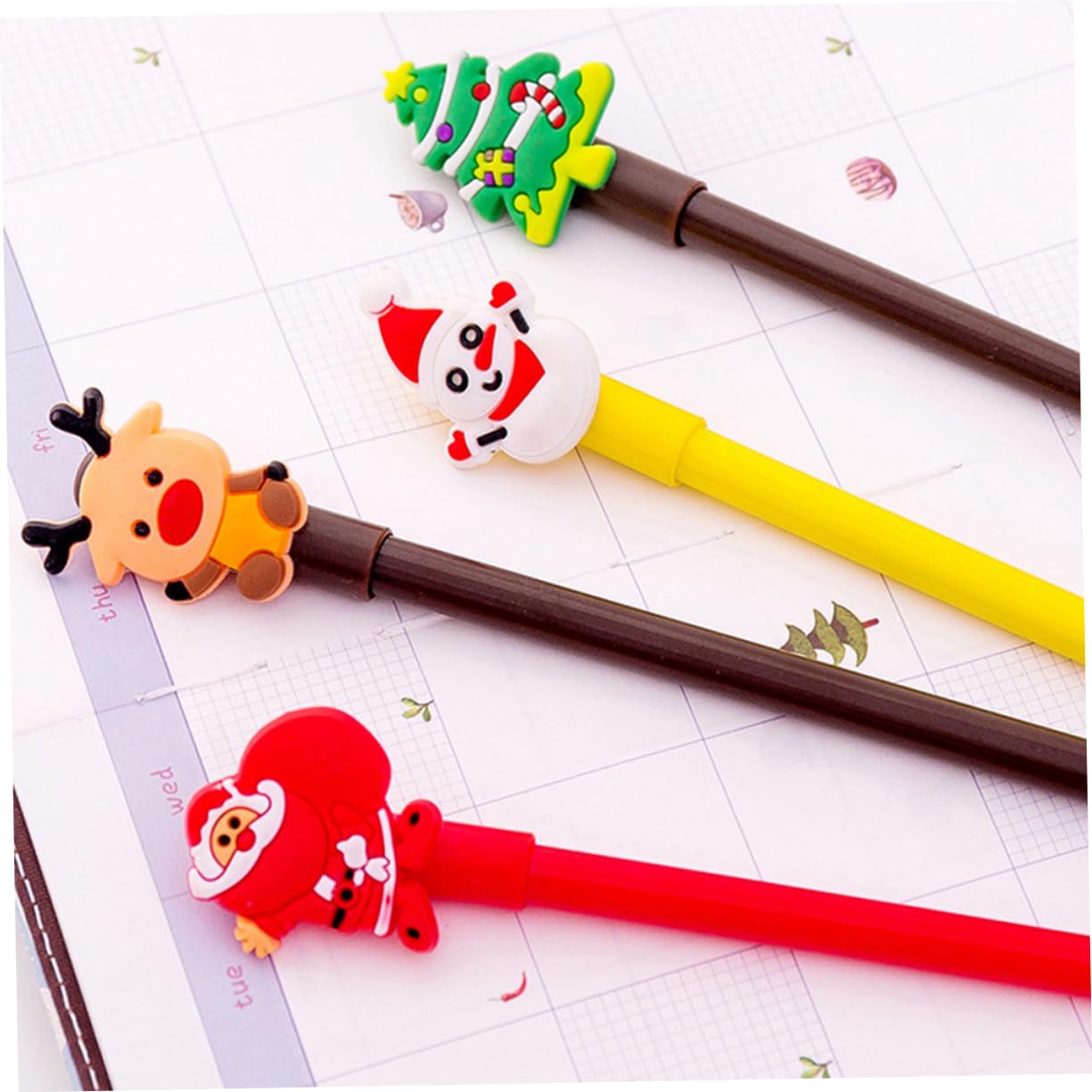 SHINEOFI 60 Pz Gel Natalizie Penna Da Scrivere Babbo Natale Dell'albero Di Natale Stazionario a Inchiostro Gel Simpatico Cartone Animato Cancelleria Natalizia Per Studenti