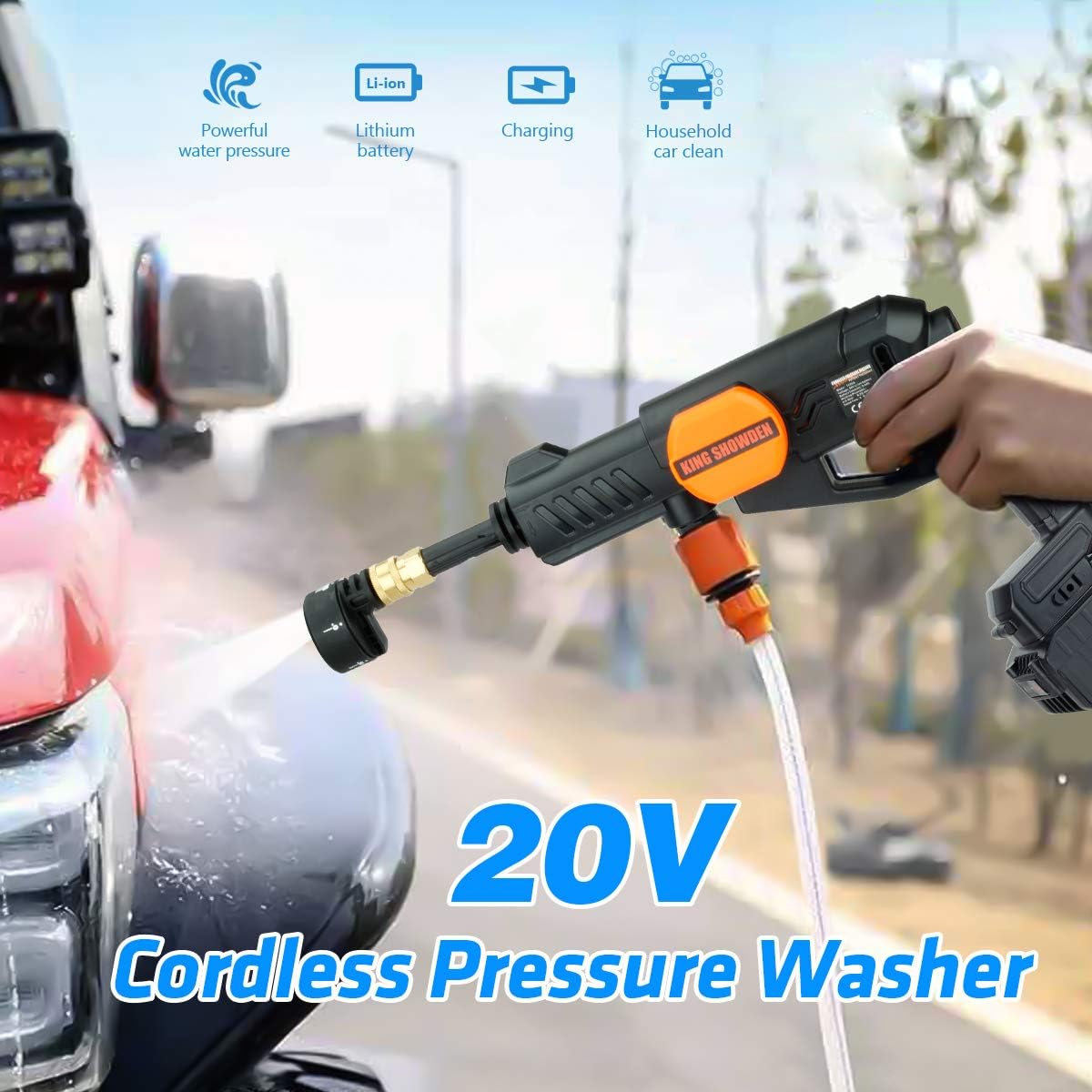 Black Friday - 50% OFF Cordless Pressure Washer, 20V 4Ah Portable Electric Power Cleaner Sets for Washing Cars, Watering Flowers, Cleaning Floors (Accessories Kit & Battery & Charger Included) Best Review Cordless Pressure Washer, 20V 4Ah Portable Electric Power Cleaner Sets for Washing Cars, Watering Flowers, Cleaning Floors (Accessories Kit & Battery & Charger Included)
