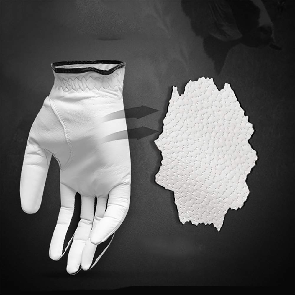 Gants De Golf, Gants en Cuir pour Hommes à Gauche Et à Droite, Doux Et Confortables, Gants De Golf à Dix Doigts, Utilisés pour Le Golf 8 Pouces/Blanc