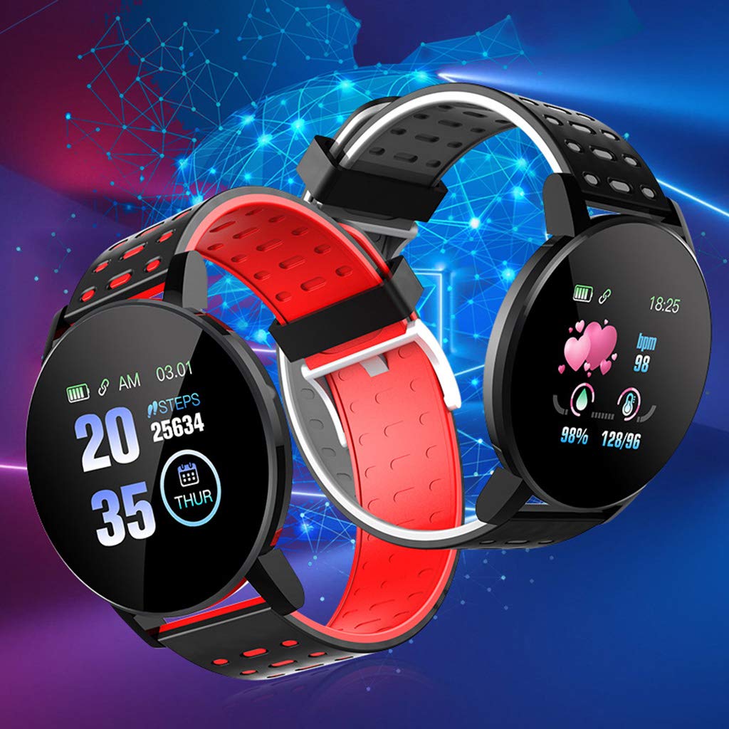 119 Plus wodoodporny inteligentny zegarek świetny do pomiaru tętna - Bluetooth Fitness Tracker opaska na nadgarstek z wodoodpornością IP67 firmy Yyooo