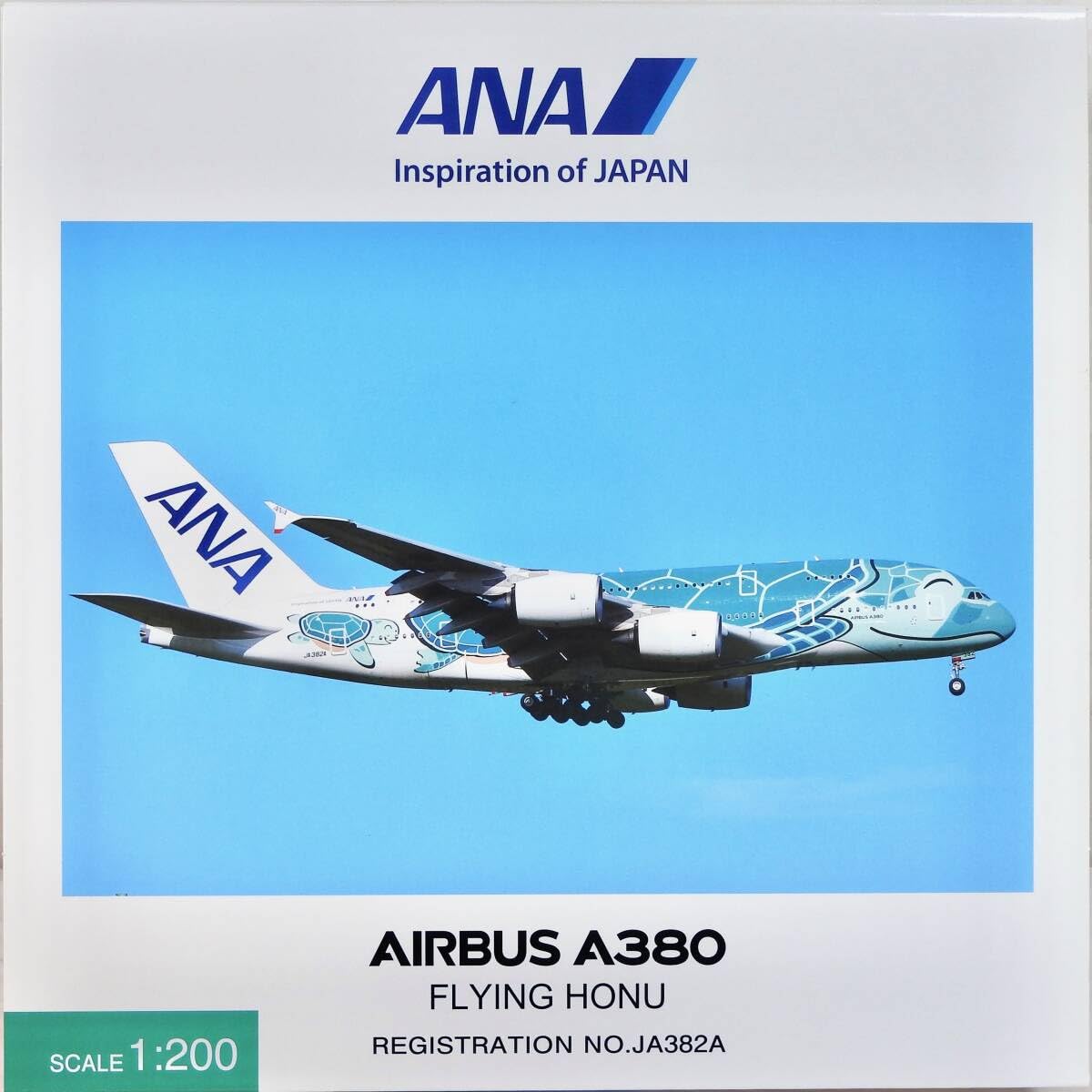 全日空商事 1/200 A380 ANA JA382A 完成品 NH20145 1:200 A380 JA382A FLYING HONU エメラルドグリーン