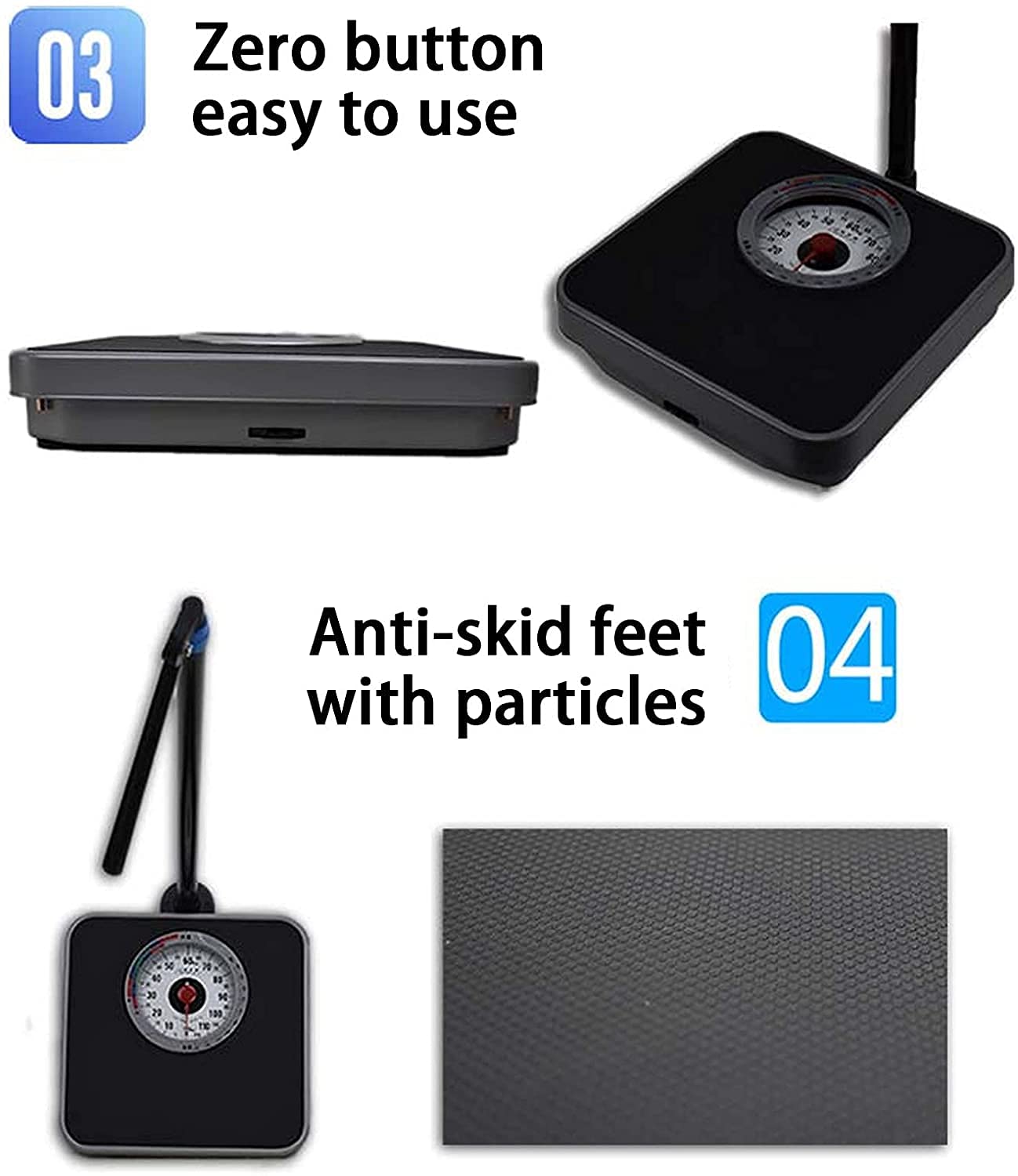 Screen magnifier Básculas Corporales Precisas con Tallímetro, básculas de Baño Mecánicas con Indicador de IMC, Personas de hasta 120 Kg/265 lbs, Esfera Grande