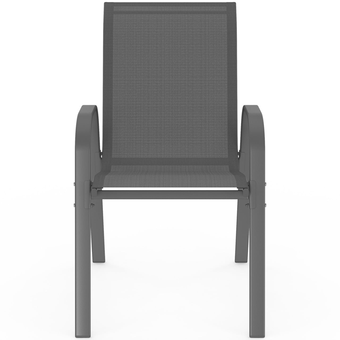 IDMarket - Salon de Jardin Madrid Table carrée 130 CM et 8 chaises empilables Gris Anthracite