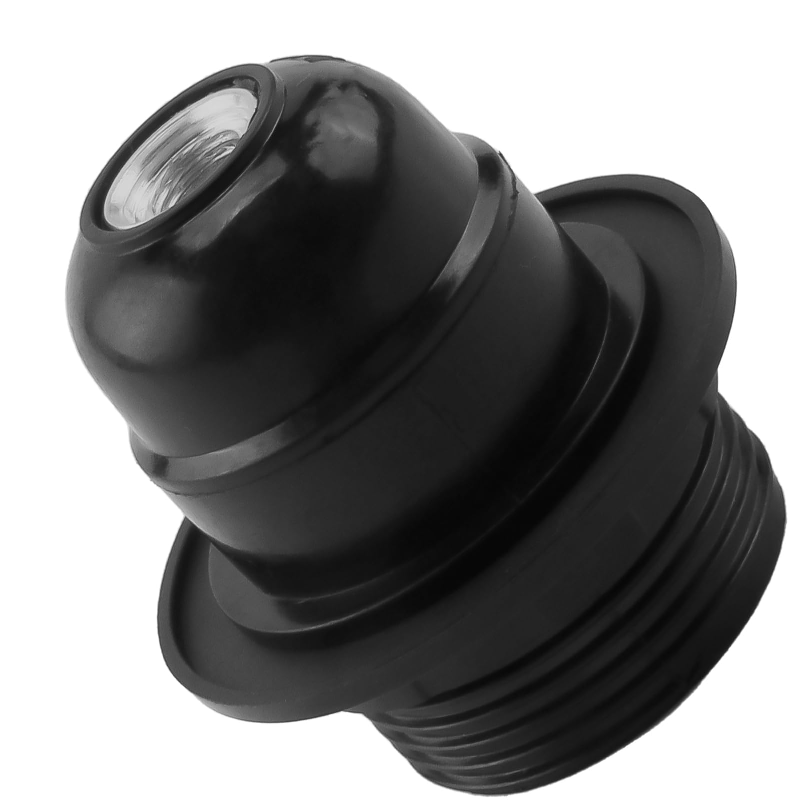 Edison Screw ES E27 Lamp Holder,Light Bulb Pendant Socket Deco E27 Screw Lampholder Fitting in Black Ceiling Table Lamp Fittings with 10mm Threaded Entry,Shade Ring,Safety Lock (Single Unit)