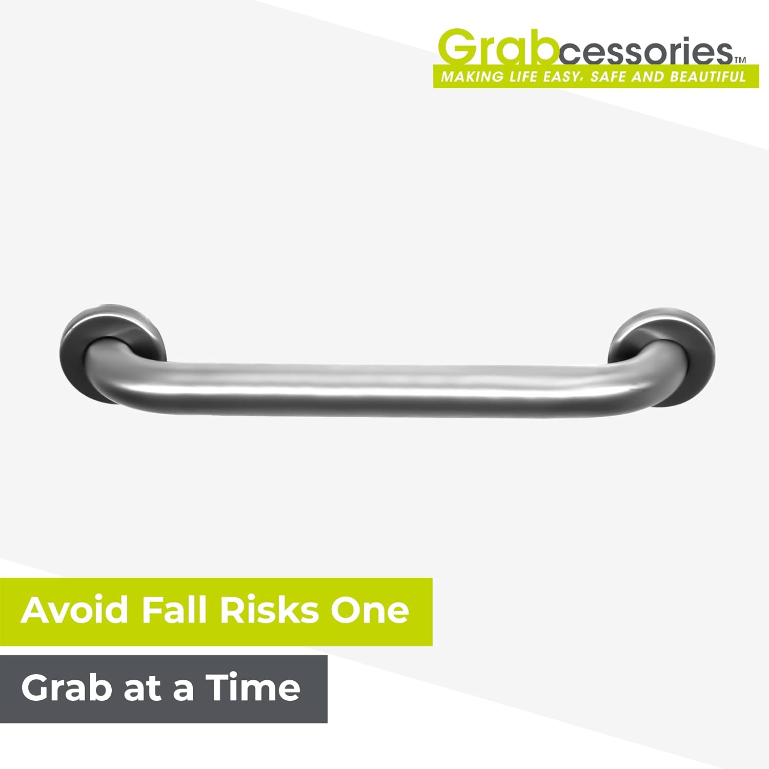 36 inch Grab Bars for Bathtubs and Showers - Straight Handicap Grab Bars with Smooth Grip - Bath Accessories for Mobility & Daily Living Aids - ADA Shower Handle - Toilet Handles for Elderly