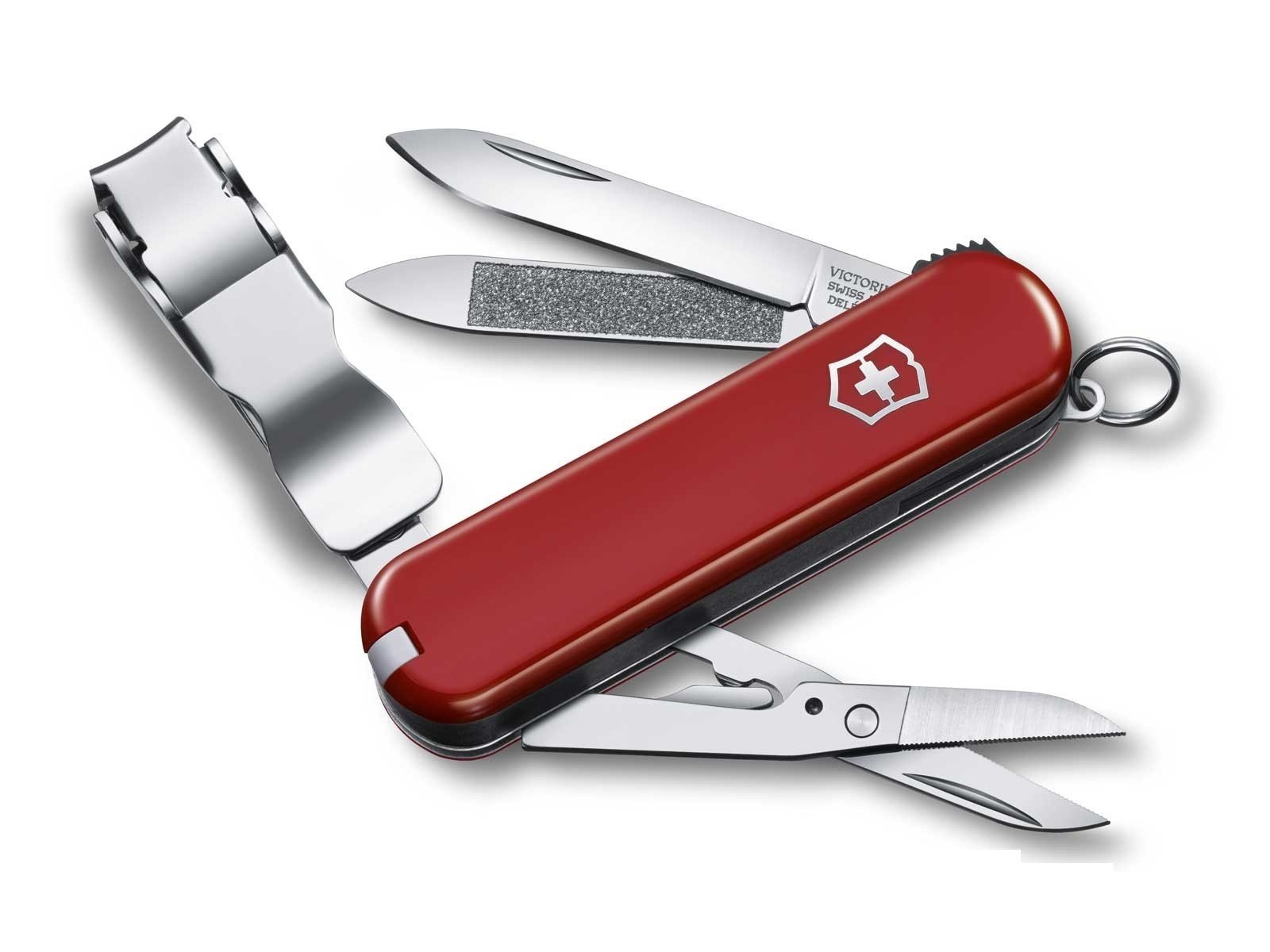 Victorinox Nailclip 580, Swiss Made, 8 Functions, Nail File, Nail Clipper, Blade, Scissors, Red