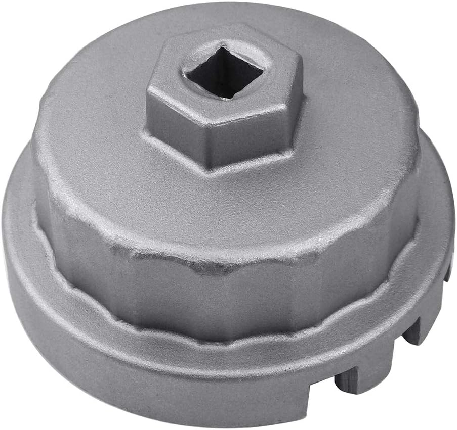 Heavy Duty Oil Filter Wrench for Toyota,Lexus,RAV4,Camry,Tundra, Highlander, Sienna and More-Cup Style Oil Filter Cap Removal Socket Tool for 2.5-5.7L Engine with 64mm Cartridge Style Oil Filter