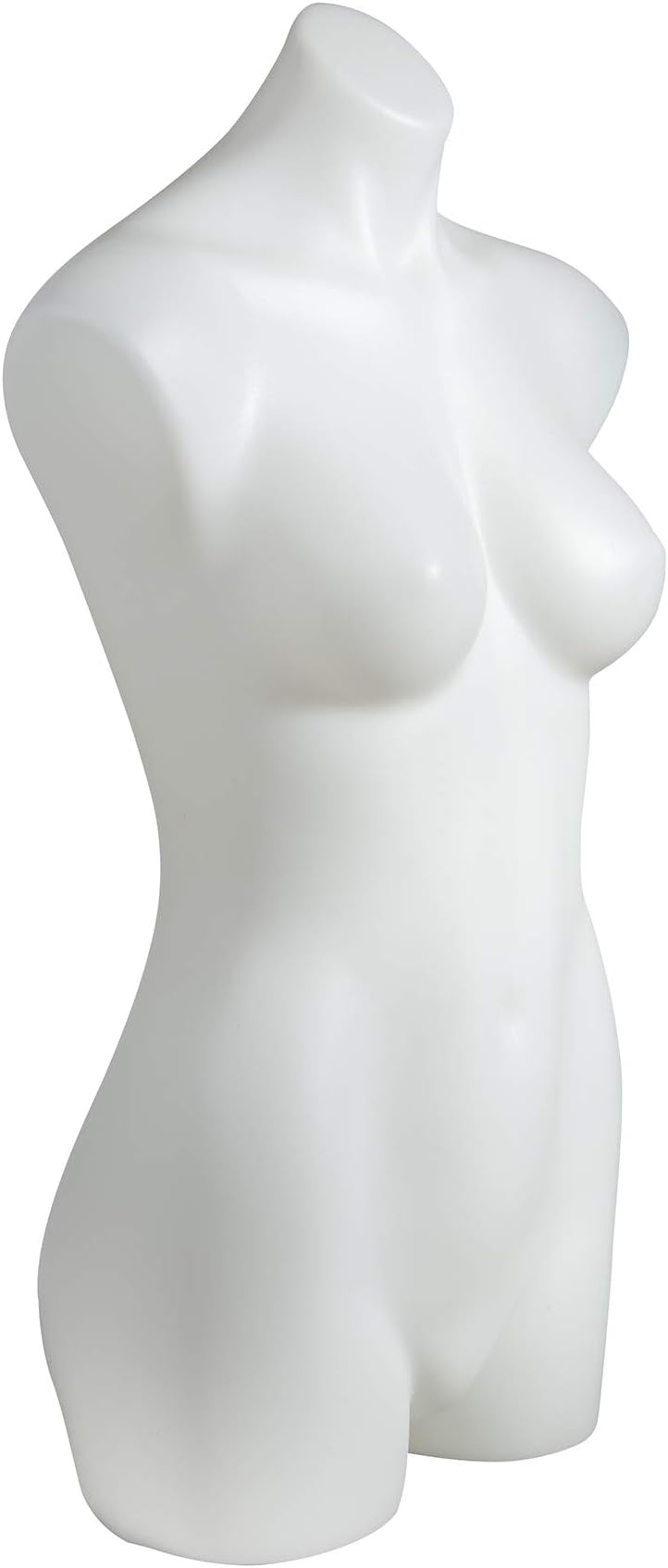 Econoco Female 3/4 Torso Form, No Arms, Retail Display Mannequin, Durable Plastic, Milky White