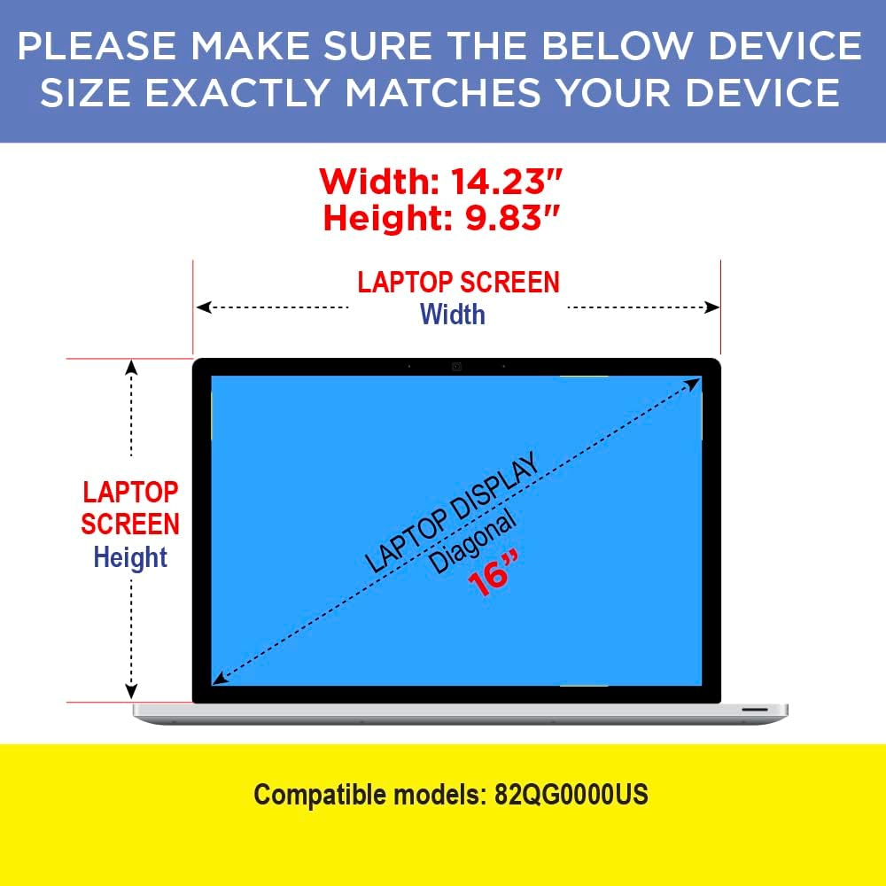 Matte Screen Protector for Lenovo Yoga 7i 16 inch 2.5K Touch 2 in 1 Laptop Compatible With 82QG0000US 2 Pack